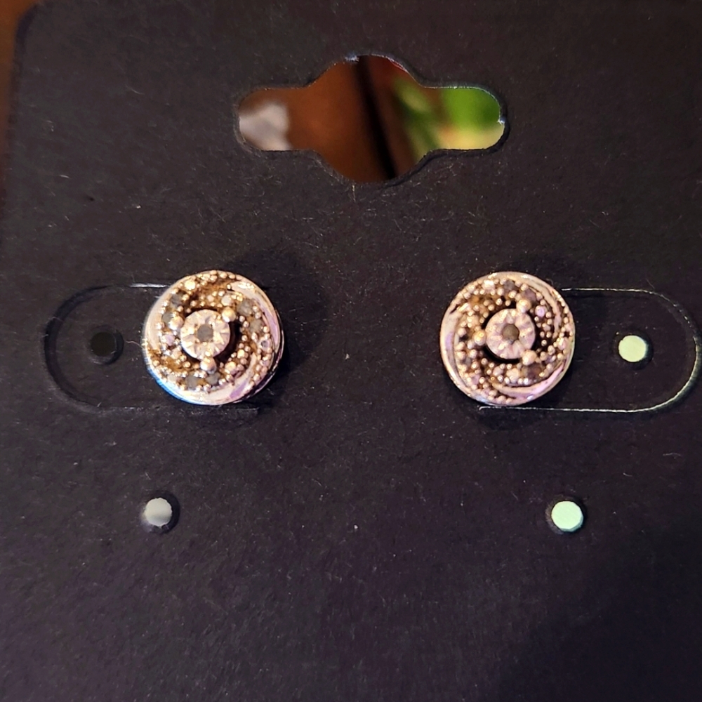 OTC Signed 1/10 Ct. T.W. Genuine Diamond and .925 Sterling Silver Stud Earrings